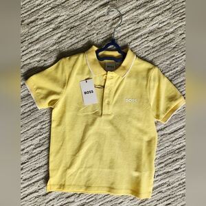 Hugo Boss, yellow polo. Size 3T / 94. NEW with tags.